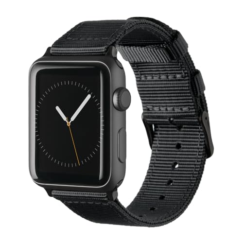 Archer Watch Straps - Premium Nylon Straps for Apple Watch (Black, Black, 44/45/46/49mm)