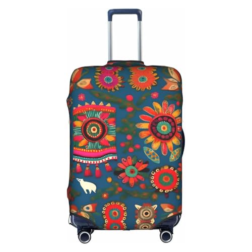 FKGKDF Mexican Folk Art Boho Print Luggage Cover For Suitcases, Travel Case Protector, Simple & Convenient Installation