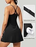 IUGA Tennis Dress for Women Athletic Dress with Built-in Shorts & Bra Womens Workout Golf Exercise Dresses Black