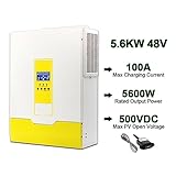 Nairtech Solar Power Inverter Hybrid Solar Inverter 5000W 48V High PV Input 450Vdc MPPT Solar Charger 80A Battery Charger Grid Tied On and Amp Off Inverter Energy Saving and Durable, Vx Iv 5.6k