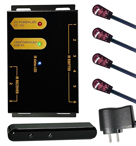 ENSIGEAR IR Repeater Kit, ir Repeater System，IR Remote Control Extender .Supports up to 100 feet， Dual Sensors Receiver