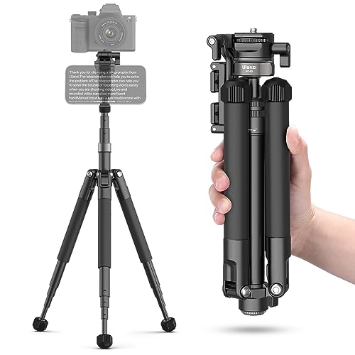 ULANZI MT-63 Mini Phone Tripod, 57" Portable Foldable Aluminum Alloy Extendable Camera Tripod with 2 in 1 Phone Clip, 360° Ball Head Travel Lightweight Tripod for iPhone DSLR Camera Max Load 5KG/11LBS