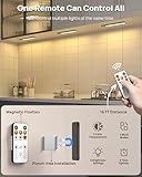 Under Cabinet Lights with Remote Control, USB Rechargeable Battery 180 Lumen Motion Sensor Indoor Light,5 Pack Wireless Under Counter Light,3 Color Dimmable Closet Lighting for Kitchen,Stairs,Wardrobe