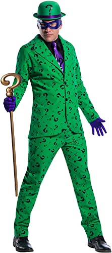 Charades Mens Riddler Adult Sized Costumes, Green, Small US
