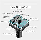 Car and Driver Bluetooth 5.0 FM Transmitter for Car, Dual USB and Type C PD 18W Car Charger Wireless Car Adapter Receiver Siri Google Alexa Assistant