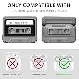 AirPods Pro 2 Case Cover, KOREDA Funny Cassette Tape Design Case for Airpods Pro 2nd Generation/1st Generation (2023/2022/2019), Cute Cartoon Fashion Silicone Protective Case for Women Men (Black)