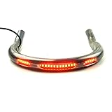 TADAFA Retro Motorcycle Cafe Racer Rear Seat Frame Loop Upswept Hoop Three Lamp Holes with LED Strip Turn Singal Brake Tail Light (230mm Upswept Loop)