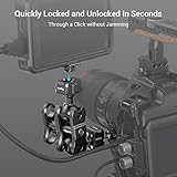 SmallRig Quick Release Ballhead Magic Arm 360° Rotation Articulating Magic Arm with 1/4" Screw, Drop-in HawkLock Camera Clamp for Field Monitor, Camera, Light, Max Load of 5kg, Aluminum Alloy - 3515C