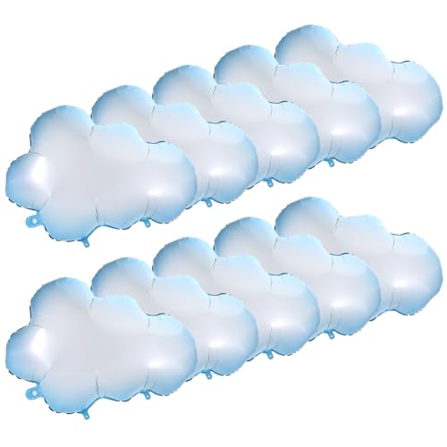 10 Pieces Cloud Balloons, White Cloud Foil Balloons, Clouds Balloon Baby Shower Cute Clouds Party Decorations for Birthday Baby Shower Themed Birthday Party Decorations Supplies