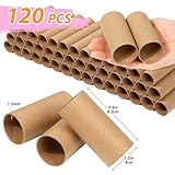 MAPVOLUT 120 Pack Cardboard Tubes for Craft - Brown Rolling Paper - 1.5 x 3.4 Inches, Empty Toilet Paper Rolls for Crafts Tubes Craft Supplies, Premium Kraft Paper Strong And Pressure-Resistant