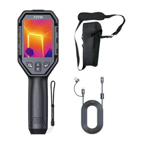 HSFTOOLS F2VW Thermal Camera 256x192 IR Resolution with 2MP Visual Camera, 640x480 3.2" Screen Thermal Imaging Camera,Super Resolution Image,Dual-Camera Thermal Imager,16 GB Storage,Carrying Case