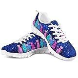 Mumeson Cat Print Women's Lightweight Low-Top Running Sneakers Sport Go Easy Walking Shoes Tennis Shoe US 8