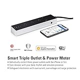 Eve Energy Strip - Smart Triple Outlet & Power Meter for Apple Home, Built-in Schedules & Switches, Surge Protection, overcurrent Protection, overvoltage Protection, Energy metering