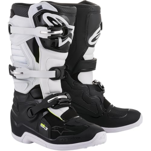 Alpinestars Stella Tech 3 Women's Motorcycle Boots, CE-Certified Off-Road Gear, Durable & Lightweight Motocross Protection, 7, Black/White