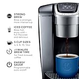 Keurig K-Elite Single Serve K-Cup Pod Coffee Maker, with Strength and Temperature Control, Iced Coffee Capability, 8 to 12oz Brew Size, Programmable, Brushed Silver