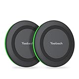 Yootech [2 Pack] Wireless Charger,10W Max Fast Wireless Charging Pad Compatible with iPhone 16e/16/16 Plus/16 Pro Max/15/14/13/SE 2022/12/11/X/8,Samsung Galaxy S23/S22,for AirPods Pro 2(No AC Adapter)