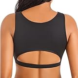 Push up Sports Bra for Women Sexy Hollow Crop Tops with Removable Cups Yoga Workout Fitness Yoga Bra Medium Support Black Medium