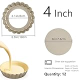 RICHSC-PAN Mini Tart Pan 12PCS, 4 Inch Tart Pan Removable Bottom Non-Stick Tin, 0.9 Inches High Suitable for DIY Making Small Tarts at Home. Champagne Gold Appearance.