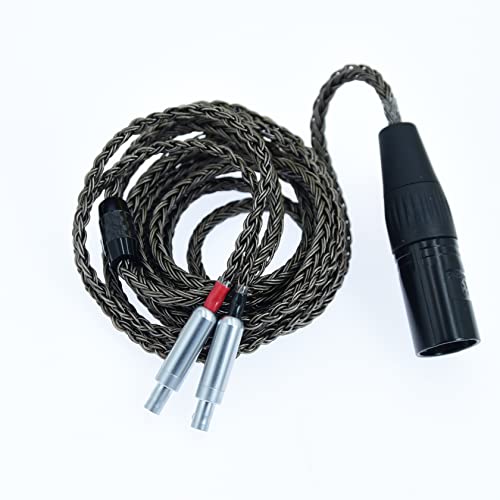 4pin XLR Balanced OCC Silver Mixed Audio Cable Compatible Headphone Upgrade for sennheiser hd 800 s hd800 hd800s HD820s HD820 Dharma D1000 Earphone with Headphone Amplifier (3m(9.85ft), Black)