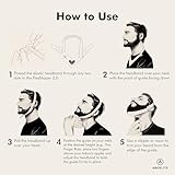 Aberlite FlexShaper 2.0 - Beard Shaper for Men - Hands-Free & Flexible Neckline Guide - Beard Trimmer Tool - Lineup Stencil Kit - White