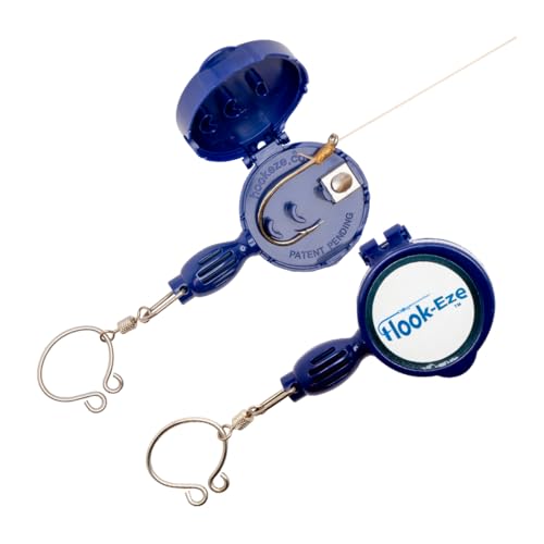 HOOK-EZE Fly Fishing Accessories - Knot Tying Tool for Tying Line to Hooks - Cool Gear and Equipment, Gadget to Tie Knots Quick and Easy - Stocking Stuffers & Fishing Gifts for Men - Blue