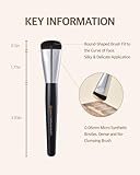 STUDIO17 Flat Foundation Brush for Liquid Makeup | Liquid Foundation Brush with Flat Top | Korean Makeup Brush with Super Micro Bristles | Studio Quality Makeup Tool