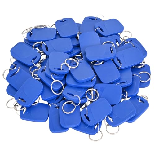 13.56MHZ RFID Key Fobs for Door Access RFID Tags IC Key Fob Programmable IC Card Keychain Pack of 50