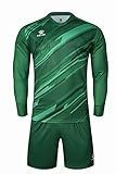 KELME Soccer Goalkeeper Jersey Pro Set Uniform - Padded Goalkeeper Shirt Shorts Socks - Men's Goalie Jersey Adults Kids (Green, Kids 12)