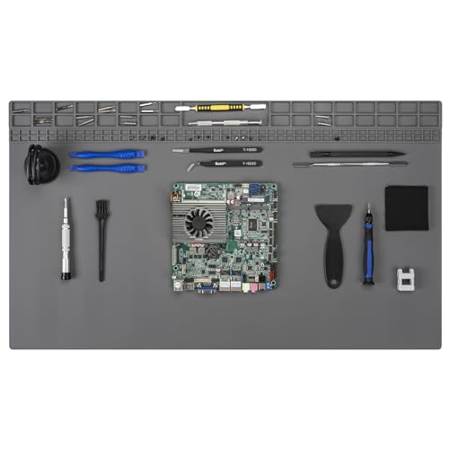 Kaisi Extra Large Soldering Mat, 27.6''x15.7'' Oversized 932°F Heat Resistant Silicone Solder Mat, Large Repair Workbench Pad for Electronics Phone Watch Laptop Repair, BGA Soldering Iron - Grey