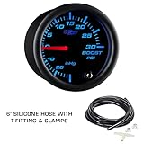 GlowShift Gauge Package Compatible with Subaru Impreza WRX STI 2002-2007 - Tinted 7 Color 30 PSI Boost/Vacuum, 100 PSI Oil Pressure & Digital Wideband Air/Fuel Gauges - Fiberglass Triple Dashboard Pod