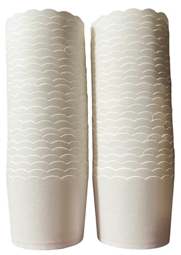 BAKE-IN-CUP Paper Baking Cups (Polka Dots), Greaseproof Disposable Cupcake Liners (White, Large Cups (50-Pack))