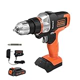 BLACK+DECKER 20V MAX Matrix Quick Connect System, Cordless Lithium Power Drill and Driver, Battery Included (BDCDMT120C)