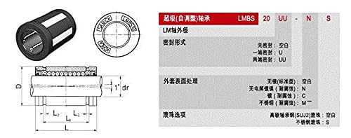 YTP linear ball bearing bushing 10pcs/bag LMBS12UU/SUPER12/TW12UU(dr0.75" D1.25" L1.625") - (Color: Silver)