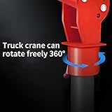 GRIPWAY Crane New 1100lb Folding Dismountable Truck-Mounted Crane, with Electric Winch 3500 lb 12V, Painted Steel Pickup Truck Jib Cranes