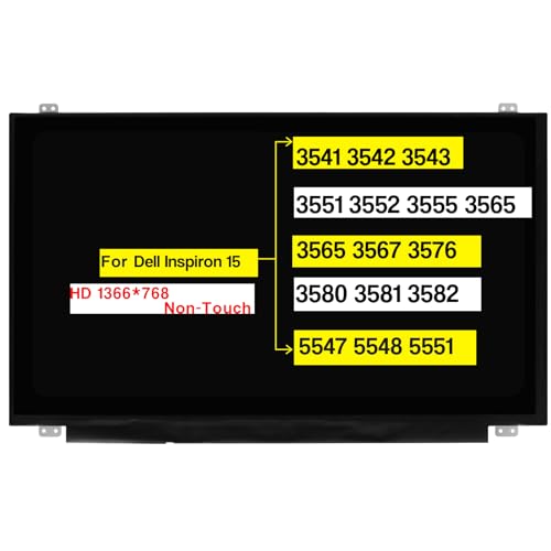 15.6" Replacement for Dell Inspiron 15 3541 3542 3543 3551 3552 3555 3565 3567 3558 3576 3580 3581 3582 5547 5548 5551 Screen LCD Display Panel (HD 1366×768 30 Pins Non-Touch)