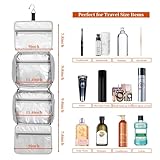 Bosidu Hanging Travel Toiletry Bag,Large Capacity Cosmetic Travel Toiletry Organizer for Women with 4 Compartments & 1 Sturdy Hook,Perfect for Travel/Daily Use/Valentines' Day