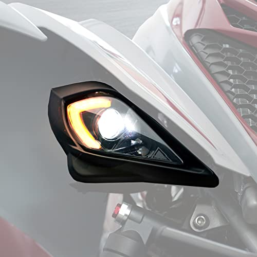 A & UTV PRO LED Headlights & Headlight Covers Kit for Yamaha Raptor 250 350 700 YFZ 450 YFZ450R YFZ450X Wolverine 450 350 2006-2022, Headlamp High-Low Beam Turn Signal Light & Covers Accessories, 4PCS