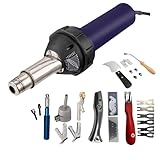 110V 1600W Hot Air Plastic Welder Hand Held Heat PVC Vinyl Linoleum Flooring Hot Air Welding Gun Tools Kit (Set 1)