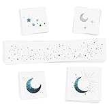 Tattoos Moonlight temporary tattoos | 25 temporary tattoos | Premium waterproof metallic silver glitter face Flash Tattoos | Face Sparkle, Face Glitter, Moon Tattoo, Stars, Celestial | Tattoo Freckles