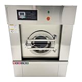 EQCOTWEA 33lbs Commercial Industrial Washer Machine 15kg Heavy-Duty Fabrics Laundry Equipment with Spin Stainless Steel Auto Washing/Dewatering for Hotel/Car Care 220V 1PH