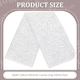 MAYJOYDIY 2 Yards×64.6 Inch Vintage Branch Leaves Mesh Lace Fabric Wide White Embroidery Tulle French Sewing Lace Trim Fabrics for DIY Crafts Wedding Party Sewing Dresses Curtains Home Decoration