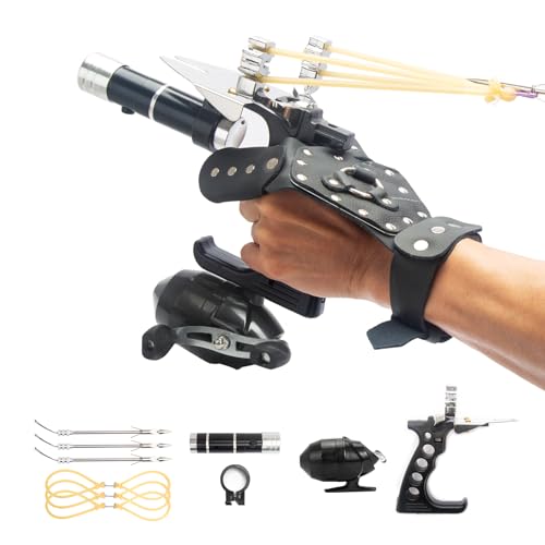 Xguis Fishing Slingshot Set,Shooting Fish Dart Precision Fish with Laser Infrared Fish Hunting Slingshot for Adult