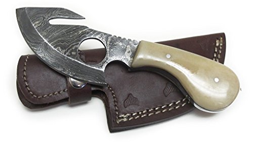 Wild Turkey Handmade Damascus Bone Full Tang Cat Skinner