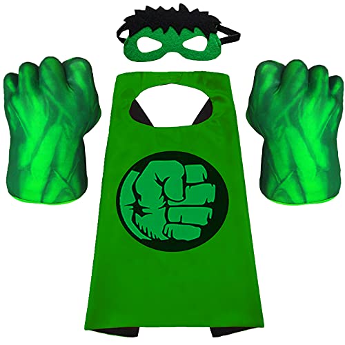 Superhero Hands Gloves and Capes Fists - Kids Soft Plush Toys Accessories for Costumes - Cosplay Gloves for Boys