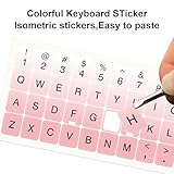 2pcs Colorful Keyboard Stickers, Universal Computer Keyboard Decals, Replacement Letter Stickers for Keyboard, Strong Adhesion, Non-Damaging to Keyboard