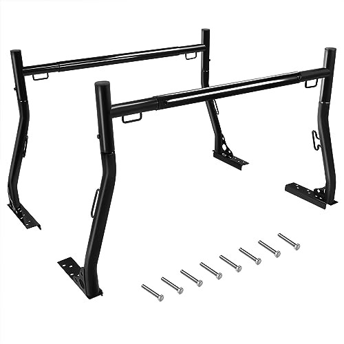 JY PERFORMANCE Truck Ladder Racks 800Ibs Capacity Extendable Pick-up Truck Bed Ladder Rack, Universal Heavy Duty Steel, Mounting Bolts Included (No Clamps)