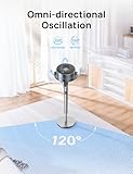 Dreo Standing Fan, 120°+120°Omni-directional Oscillating Fan For Bedroom, 80 ft Circulator With Remote, DC Motor Quiet Pedestal Fans, Adjustable Height, 8 Speeds, 3 Modes, 8H Timer, Home, PolyFan 502