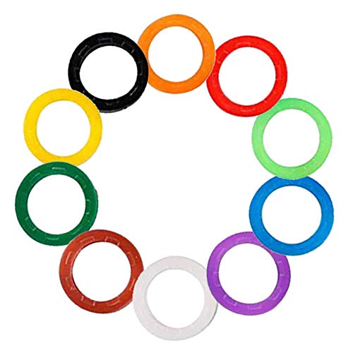 30pcs Silicone Key Caps, Plastic Key Identifier Coding Rings - Assorted Colors