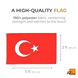 AZ FLAG - Turkey Flag - 3x5 Ft - 100D Polyester Turkish Banner with Two Metal Grommets - Fade Resistant - Vivid Colors - 3' x 5' Feet - 150x90 Cm