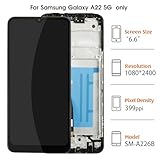 Olivechard Original A22 5G OEM Screen LCD Display +Gray Frame for Samsung Galaxy A22 5G A226B A226BR 6.6" LCD Screen Display Replacement Touch Digitizer Assembly Kit(Not for A22 4G)